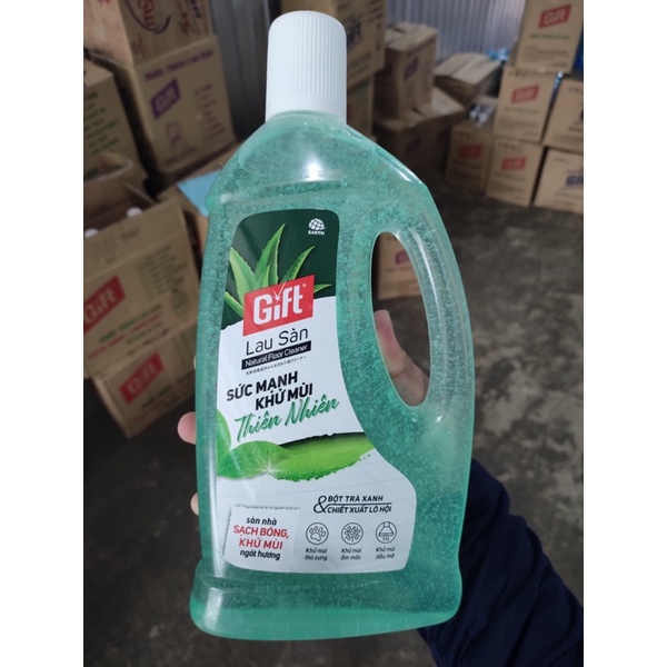 [MỚI]Lau sàn Gift Trà Xanh &amp; Lô hội 1 Lít Natural thiên nhiên cho sàn/nền gạch/đá/gỗ luôn sáng bóng chống trơn trượt