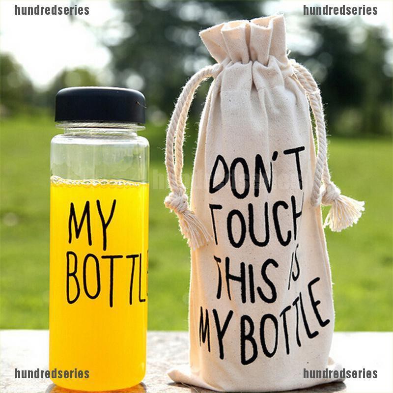 [Hundred] New Clear My Bottle Sport Fruit Juice Water Cup Portable 500ML Travel Bottle Bag [Series]