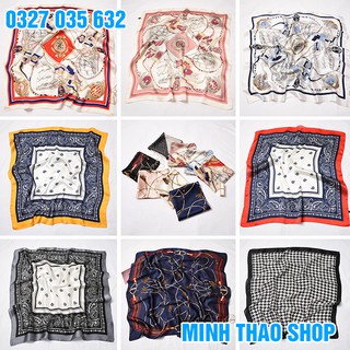 Khăn Lụa Vuông 70x70 , Khăn Lụa Quàng Cổ Hàn Quốc