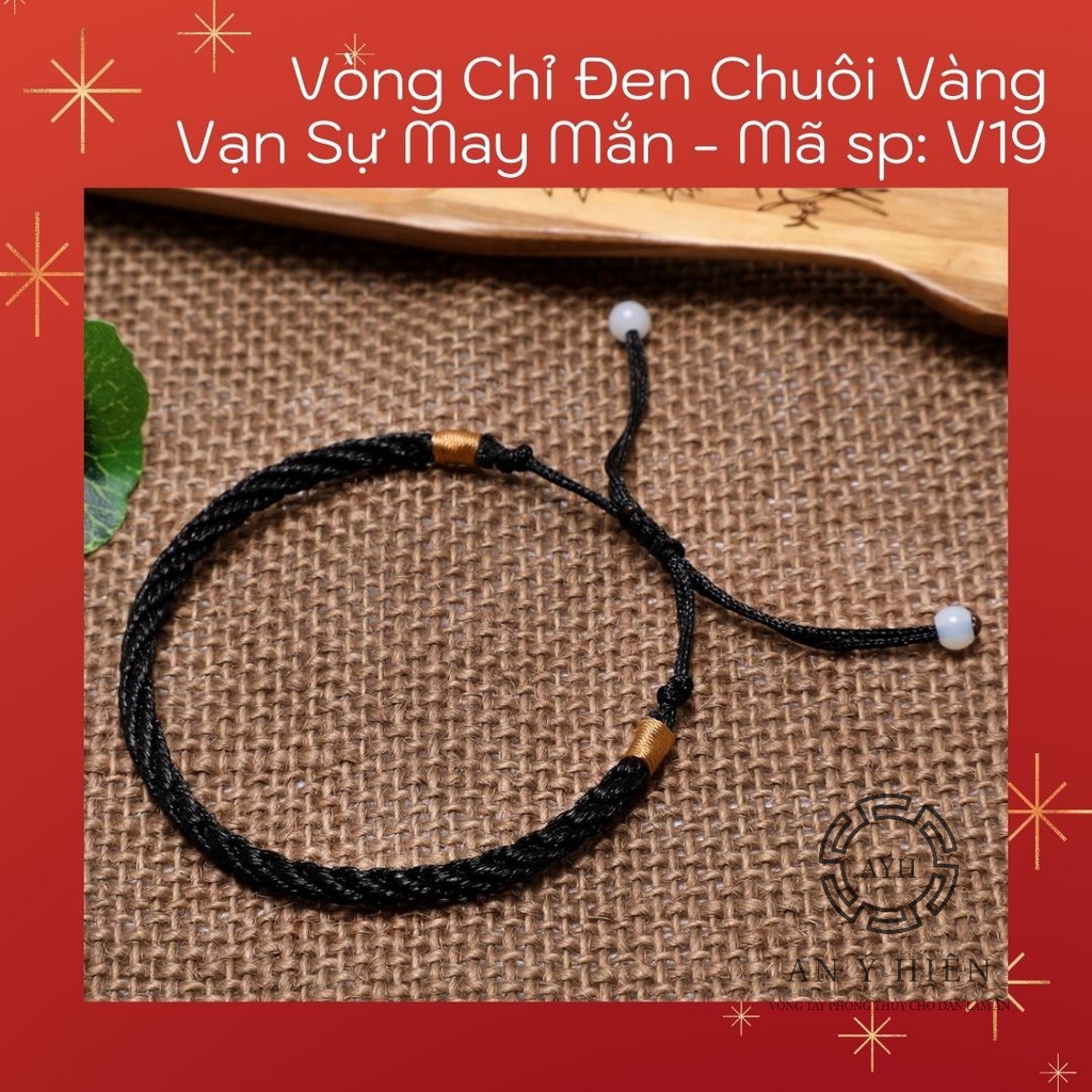 Vòng chỉ đen chuôi vàng