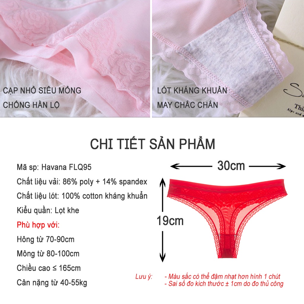 Quần lọt khe viền ren cao cấp, quần lót nữ siêu gợi cảm Havana FLQ95 | BigBuy360 - bigbuy360.vn
