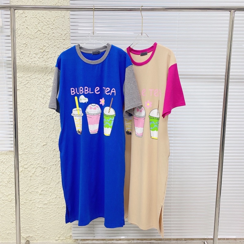 Váy suông hình trà sữa cute