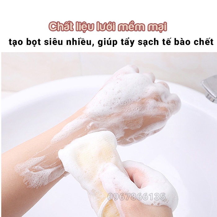 Túi lưới đựng xà bông, xà phòng tạo bọt có dây rút/Túi lưới đựng xà bông tạo bọt