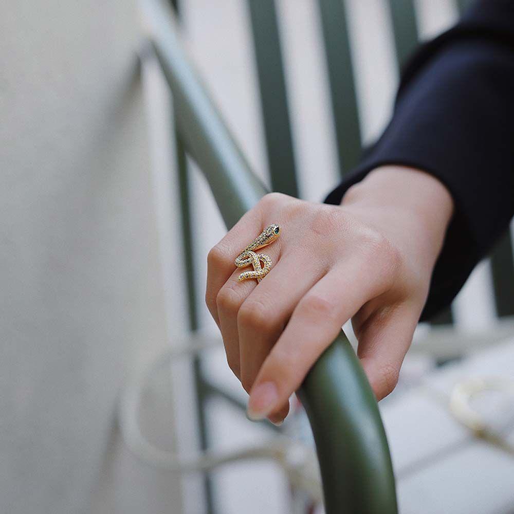 Nhẫn Hở Phong Cách Gothic Cá Tính Cho Nam Và Nữ|Nhẫn Đính Đá Zircon Phong Cách Hàn Quốc