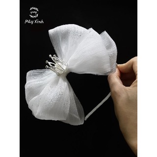 Sẵn hàng - Cài tóc vương miệng bé gái voan hàn siêu phồng
