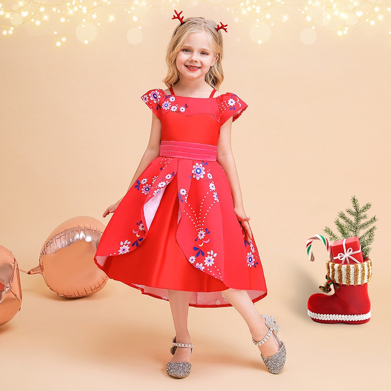 Đầm In Hình Ông Già Noel Xinh Xắn Cho Bé Gái