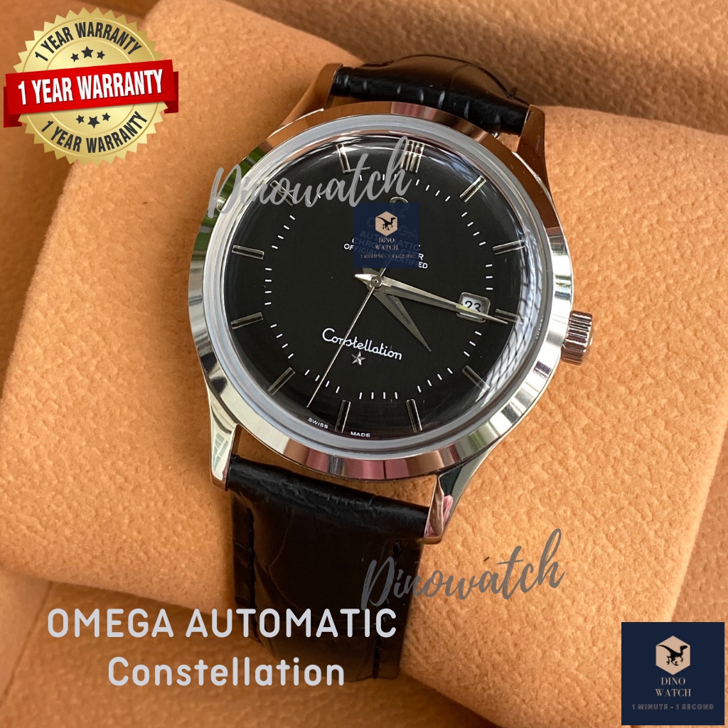 Đồng Hồ Nam OMGA Black Dial - Dây Da , Máy Automatic, Size 40mm