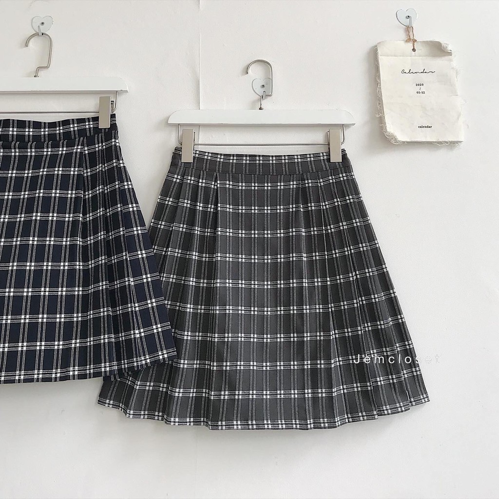Chân Váy Ngắn Nữ Kẻ Caro JEMCLOSET Nimol Phong Cách Hàn Quốc Năng Động - 3281