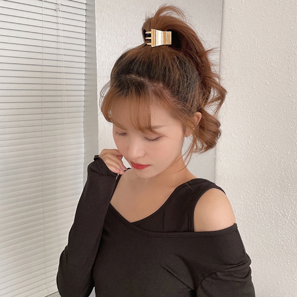 Kẹp Tóc Đuôi Ngựa Nhỏ Đơn Giản Bóng Bẩy Cố Định Mùa Hè Thông Thường Cho Nữ