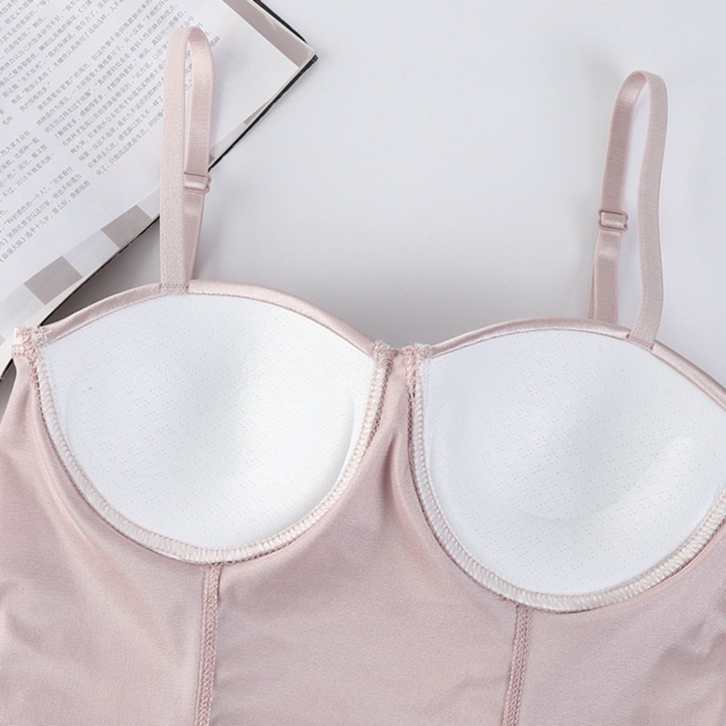 Áo Lót Nữ Áo Bra Đệm Lót Su Satin Phi Bóng Bản Lớn Thun Nhúng Sau Lưng - 0881