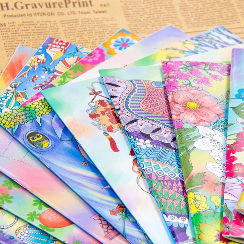 Postcard tô màu nhiều chủ đề loại 28 trang 22.5cmx25cm - Tranh tô màu dành cho người lớn