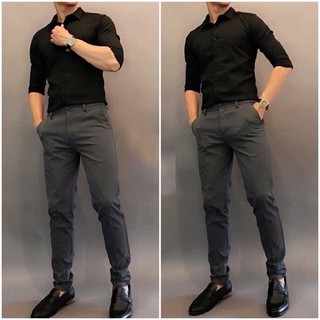 Quần Âu Nam Ikemen Côn Ống Dáng Ôm quần tây nam Vải Co Giãn Nhẹ