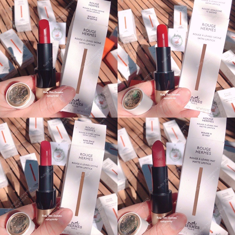Son HERMES Rouge MAT & SATIN Fullbox