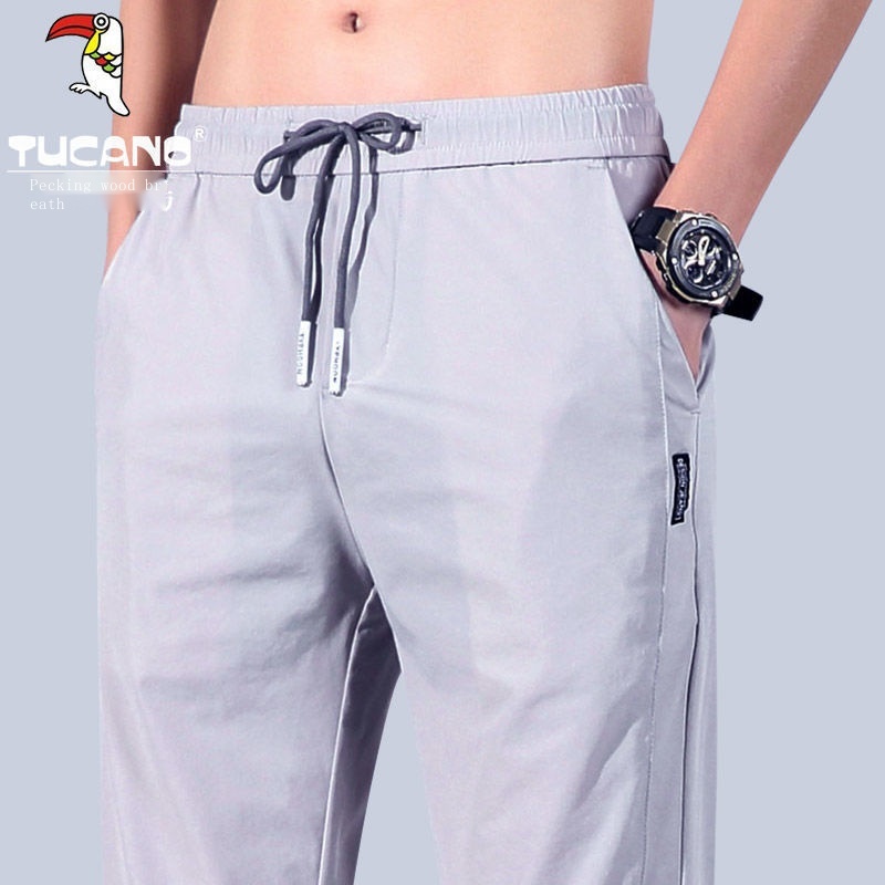 Quần dài thể thao vải lụa lạnh mỏng khô nhanh thoáng khí phong cách mùa hè cho nam