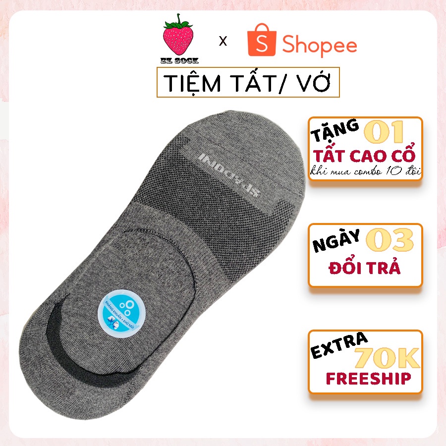 Tất Lười Chống Tuột Gót Nam SPADONI Màu Xám Đậm, Vớ Đi Giày Lười Cao Cấp Sale Đến 70%