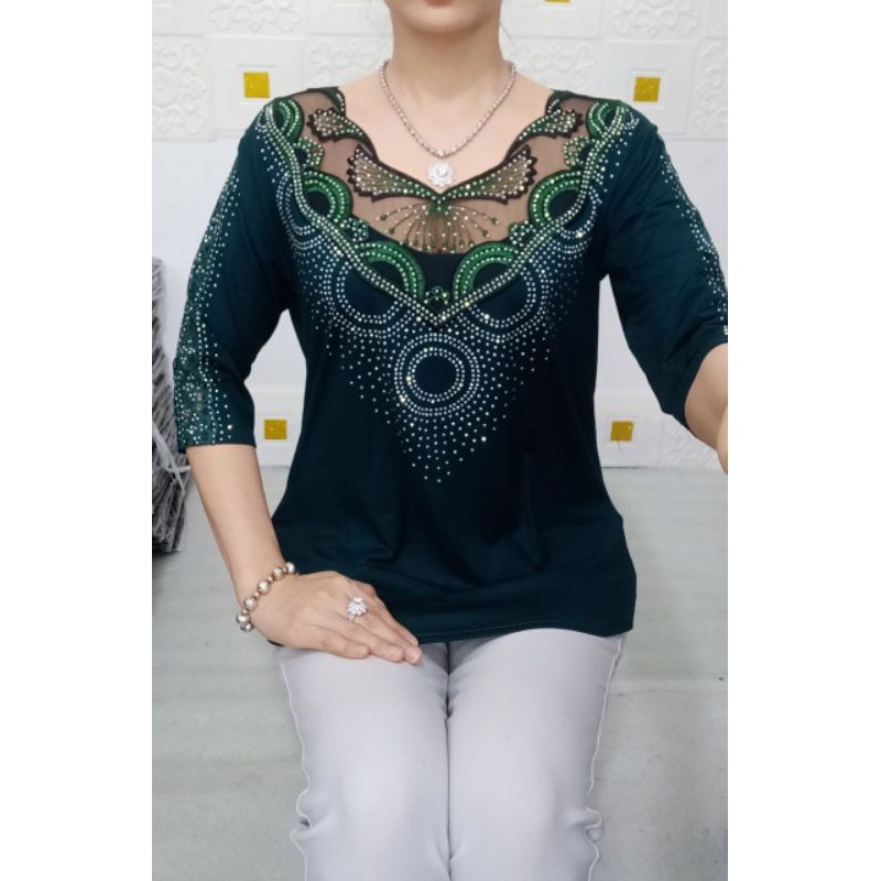 Áo trung niên cho mẹ - size 50-75kg- vải thun cotton bao mát