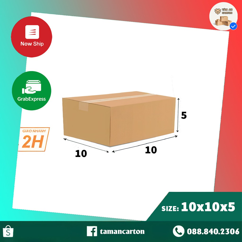 Hộp carton 10x10x5