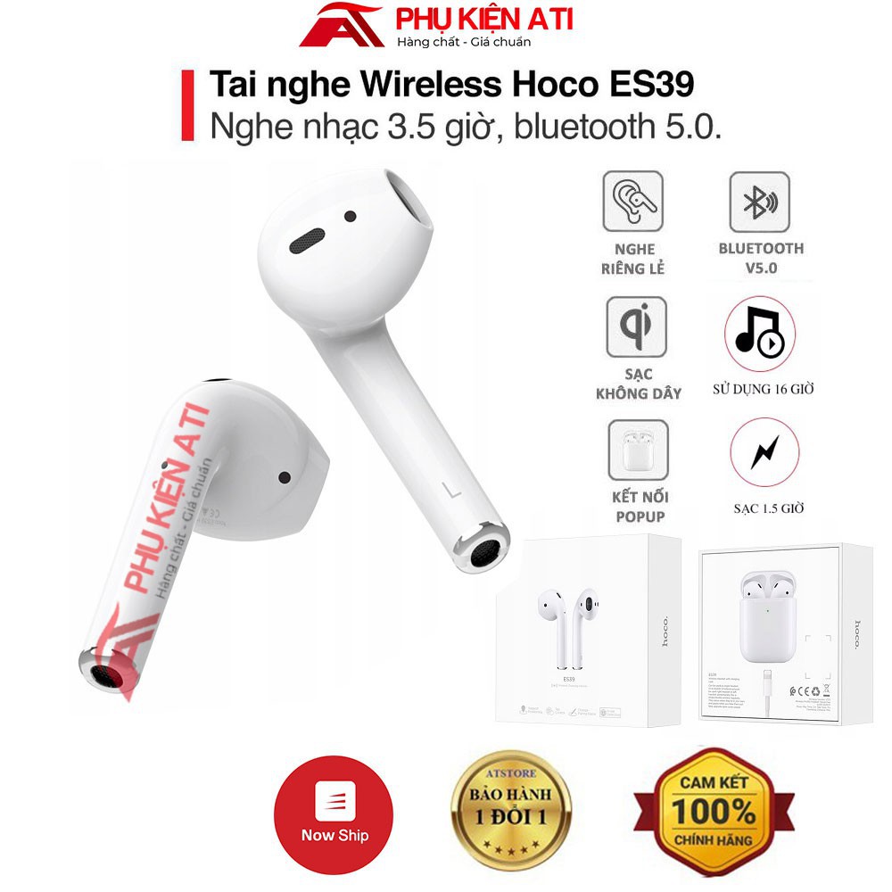 Tai nghe Bluetooth Hoco ES39 V5.0- Âm Thanh Hay- Hỗ Trợ Pop-up - Định Vị - Đổi Tên- Dùng được cho cả iPhone và Android