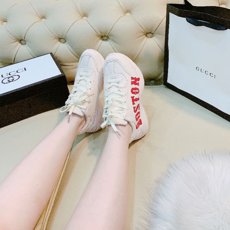 hm(ẢNH THẬT) Giày Thể Thao Sneaker Đế 5p Da Mềm Êm Bos Ton Fullbox Cao Cấp