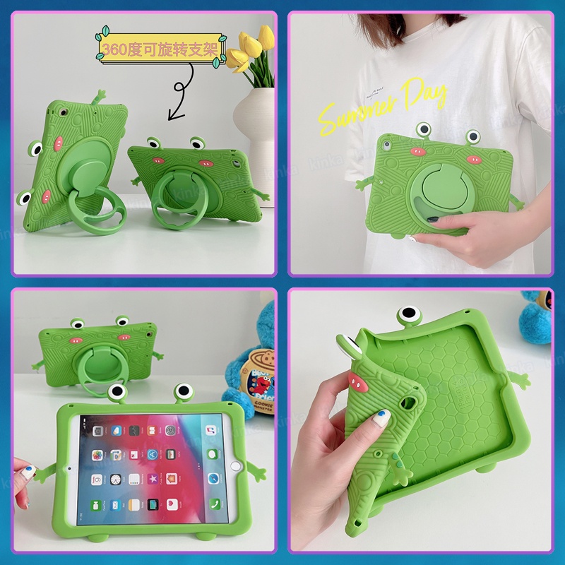 Ốp Máy Tính Bảng Silicon Mềm Chống Sốc Có Giá Đỡ Xoay 360 Độ Cho Samsung Galaxy Tab A8 10.5 SM-X200 X205 X207 A7 Lite 8.7 T220 T225 10.4 T500 T505 T507 A 8.0 T290 T295 T297 S6 Lite P610 P615 P613 P615 10.1 T510