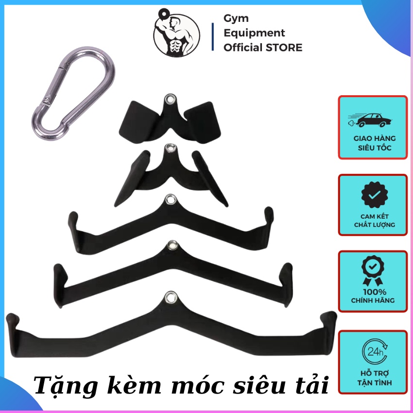 Bộ Power grip 5 thanh kéo lưng xô kéo row, lat pull down nhập khẩu tập Gym G.E.O