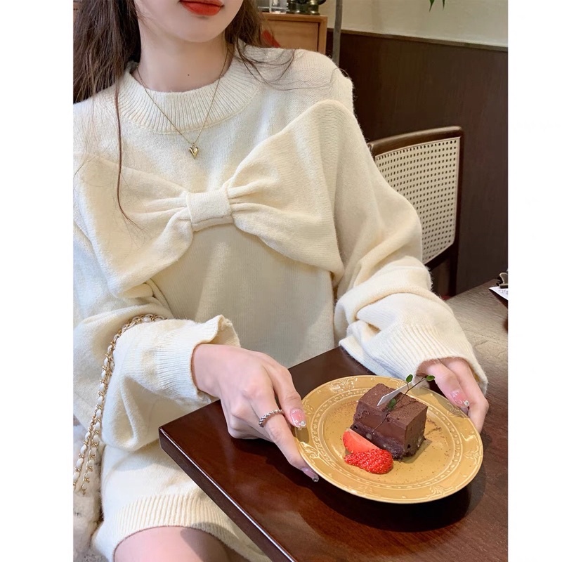 📎ÁO LEN NƠ KNOT SWEATER 2022 THIẾT KẾ TRỄ VAI😘📎