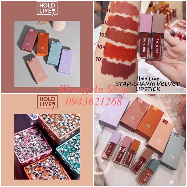 Son kem nắp đính đá Hold Live Star-Charm Velvet Matte Lip