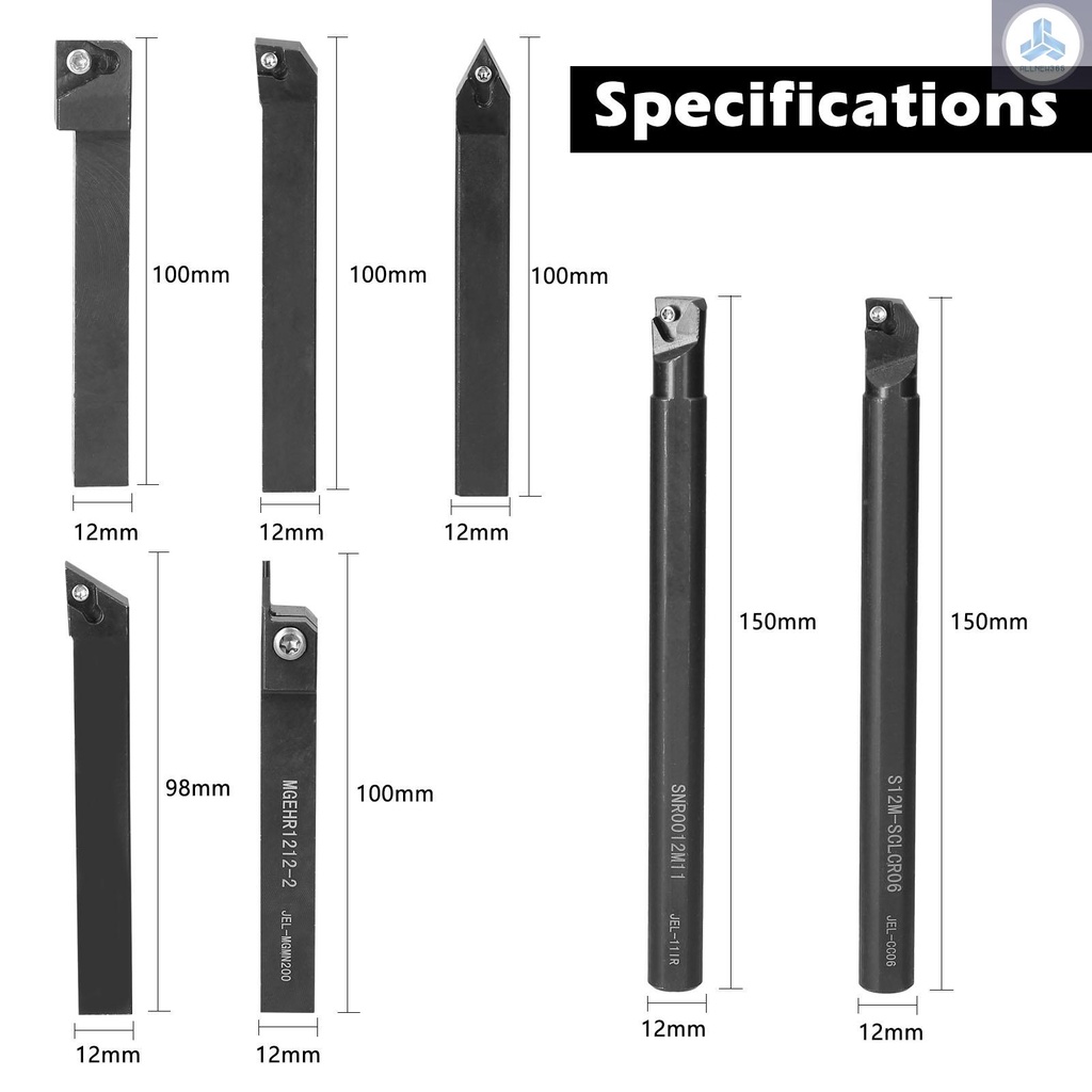 Set 7 Giá Đỡ Mũi Tiện 12mm Chuyên Dụng Cho Máy Tiện