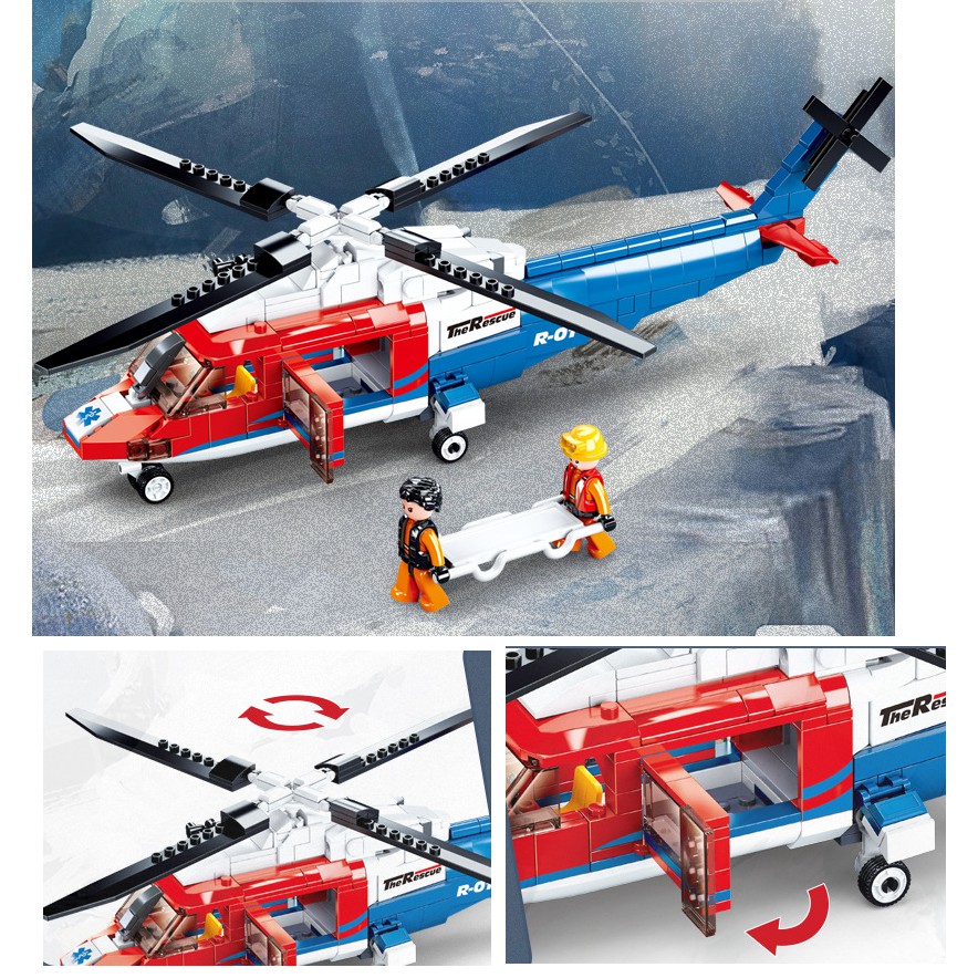 Mô hình lego máy bay trực thăng đồ chơi trẻ em bằng nhựa gồm 402pcs hãng Sluban MS-0886