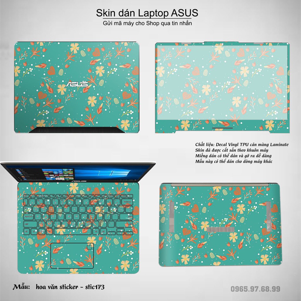 Skin dán Laptop Asus in hình Hoa văn sticker _nhiều mẫu 29 (inbox mã máy cho Shop)