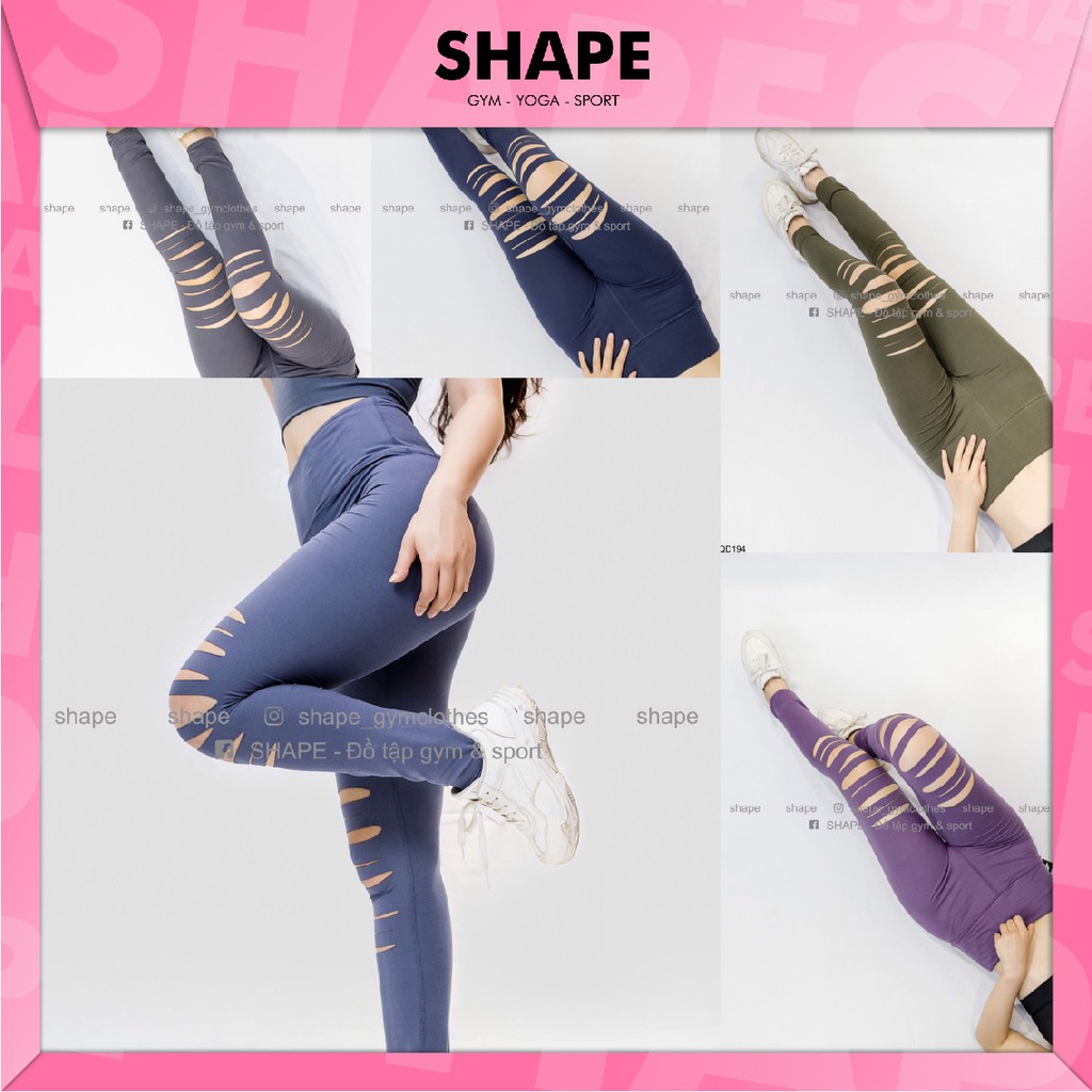 Quần legging nữ tập gym Shape cutout gối [QD194]