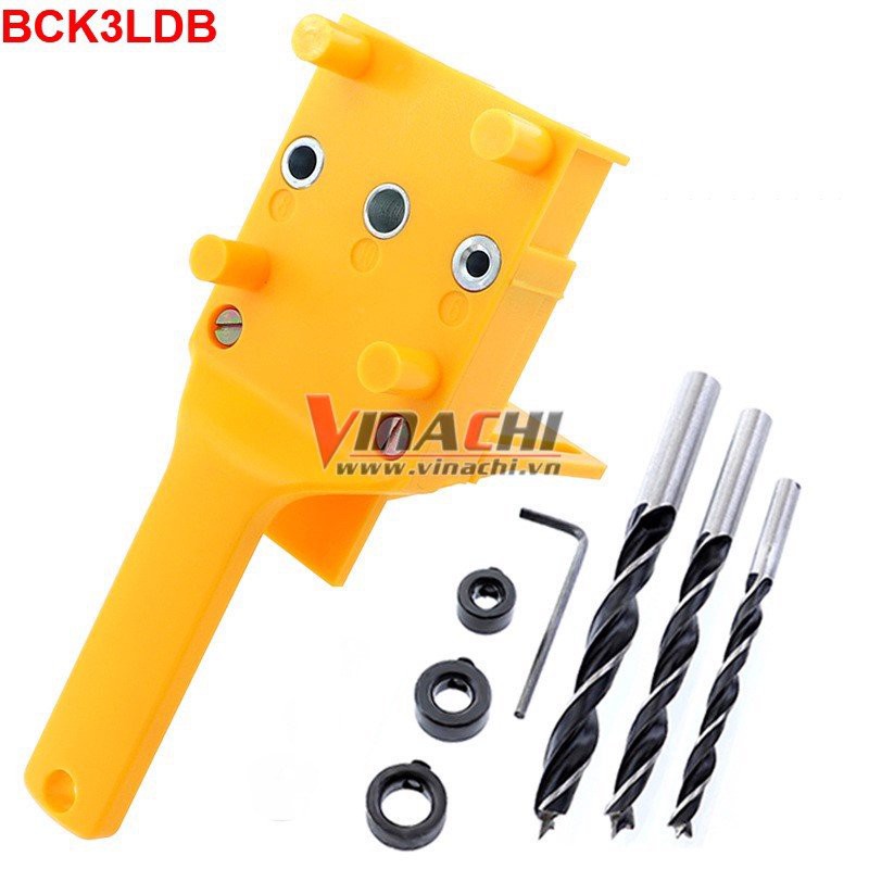 Bộ cữ khoan chốt gỗ 3 lỗ-bản đầy đủ