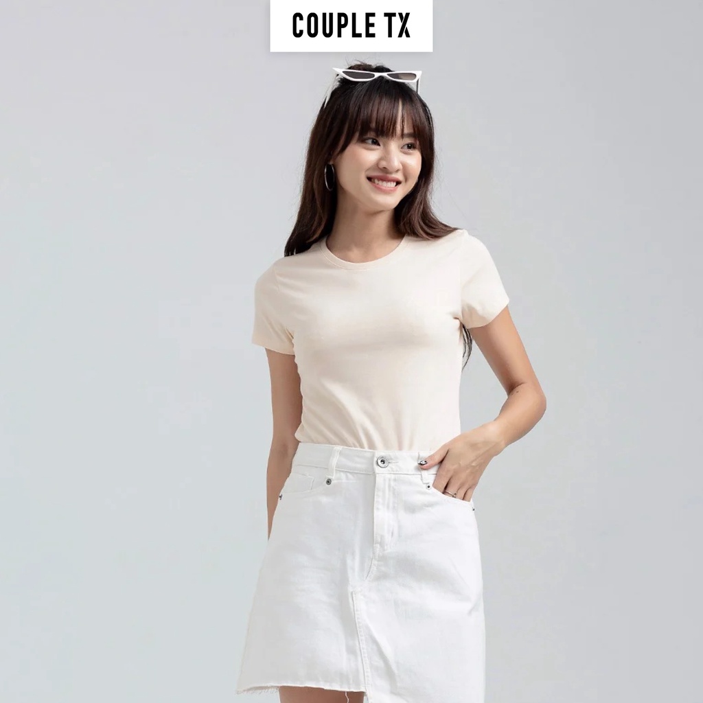 Áo Thun Nữ Cổ Tròn Couple TX Basic In Logo X