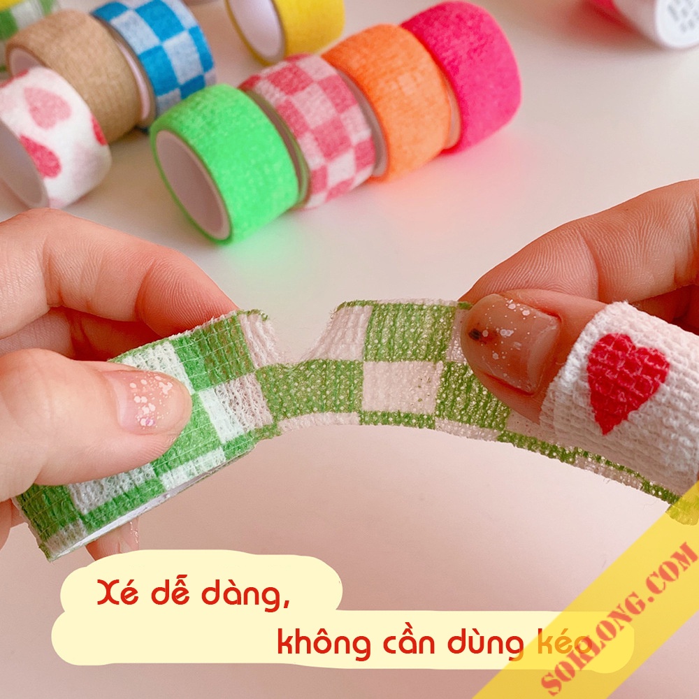 Băng keo bảo vệ ngón tay viết bài, thể thao K48 tự dính co dãn, băng dán nhún quấn ngón tay