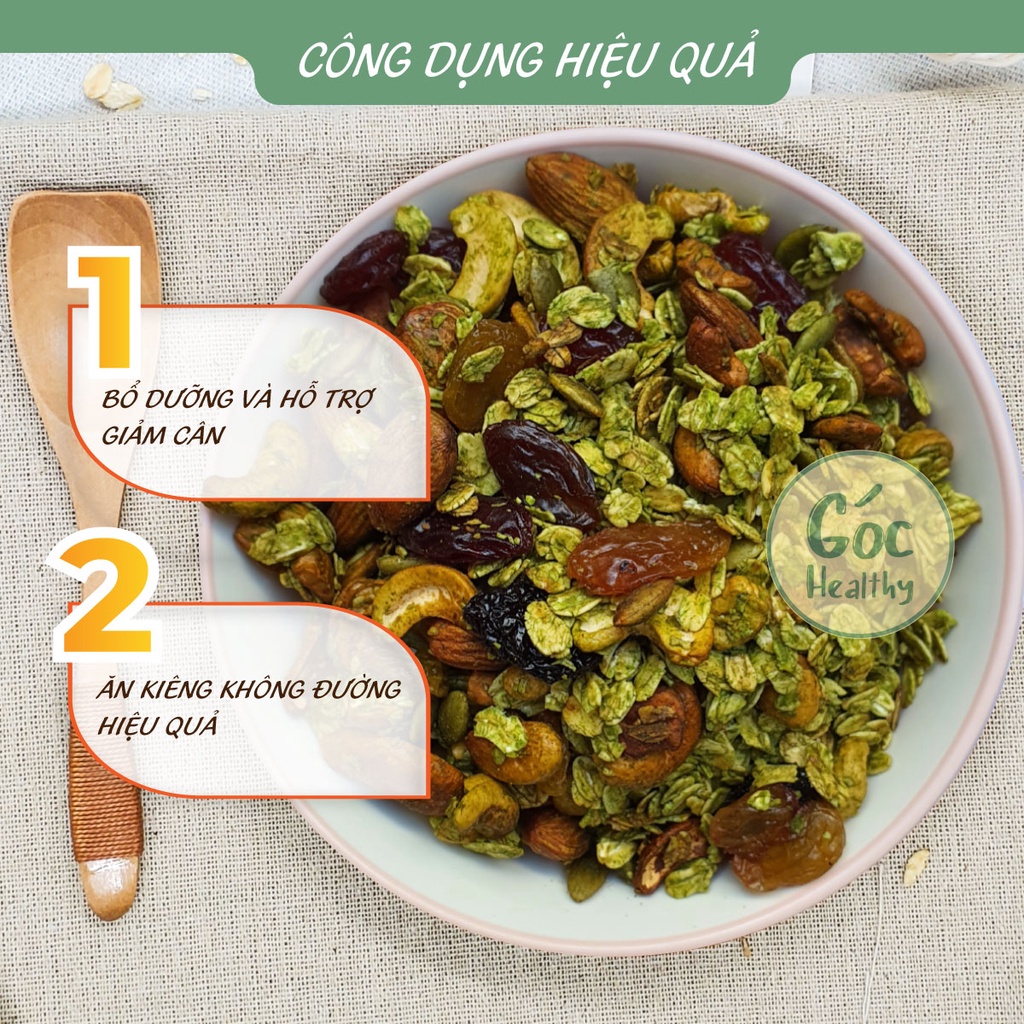 Combo Granola MẬT ONG + MATCHA 100g ngũ cốc ăn kiêng giảm cân - Góc healthy