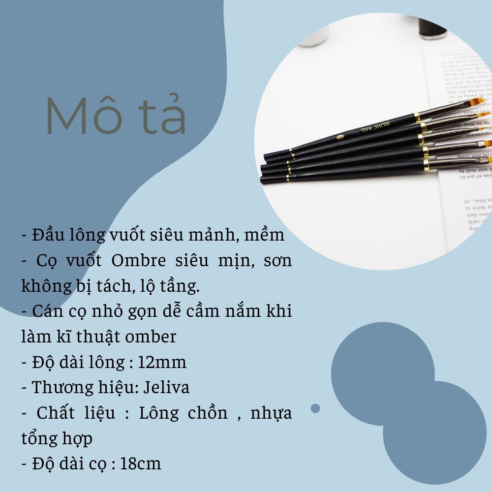 Cọ ombre nail , cọ làm ombre Jeliva số 06