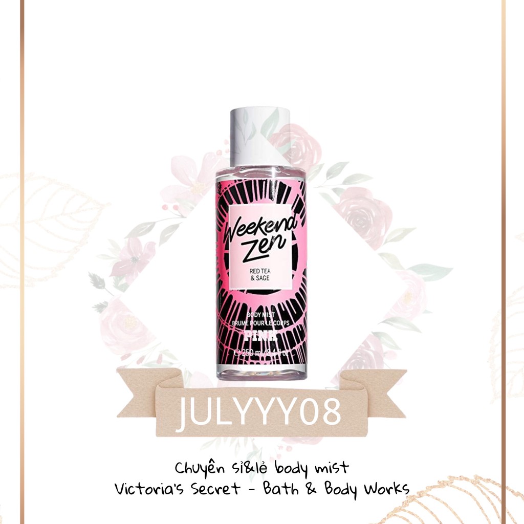 [New] Xịt Thơm Body Mist 𝗩𝗜𝗖𝗧𝗢𝗥𝗜𝗔'𝗦 𝗦𝗘𝗖𝗥𝗘𝗧 Pink Weekend Zen 30ml/50ml/100ml +jɥȽÿ08+