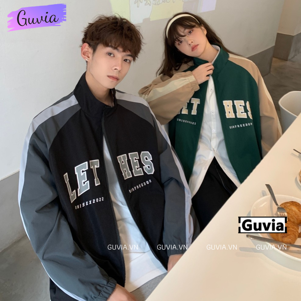Áo Khoác Bomber Dù LETHES Nam Nữ Form Rộng 2 Lớp, Áo Khoác Bóng Chày Chống Nắng Thời Trang GUVIA