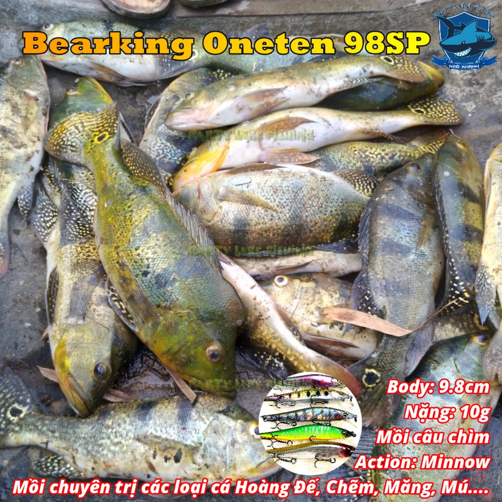 Mồi câu cá Bearking Oneten 98SP, mồi lure cá hoàng đế, chẽm, măng, mú...