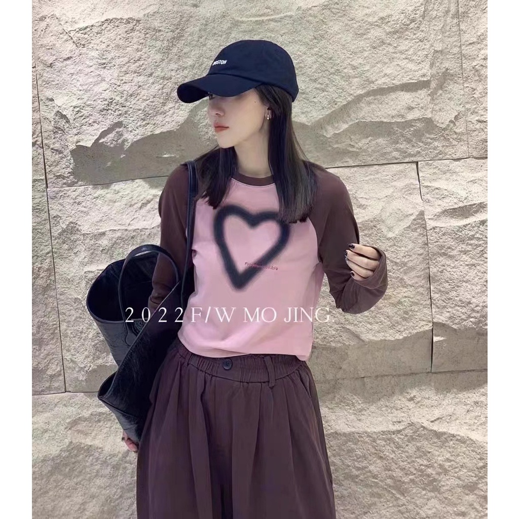 Áo Thun Lửng Tay Dài Dáng Rộng In Hình Gia Vị Kiểu Retro Mỹ Cá Tính