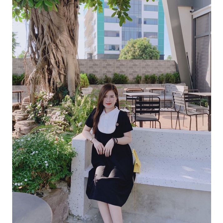 Váy bầu thiết kế đi làm đầm suông công sở mùa hè LAMVI CS02