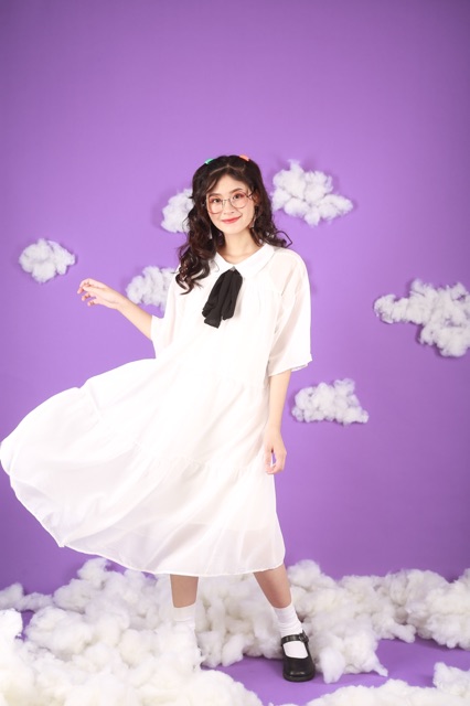 [Mã FATHANG5 giảm 10K đơn 50K] VÁY ĐI HỌC/CHƠI/TIỆC - BOWBLACK DRESS - VÁY CỔ NƠ ĐEN | BigBuy360 - bigbuy360.vn