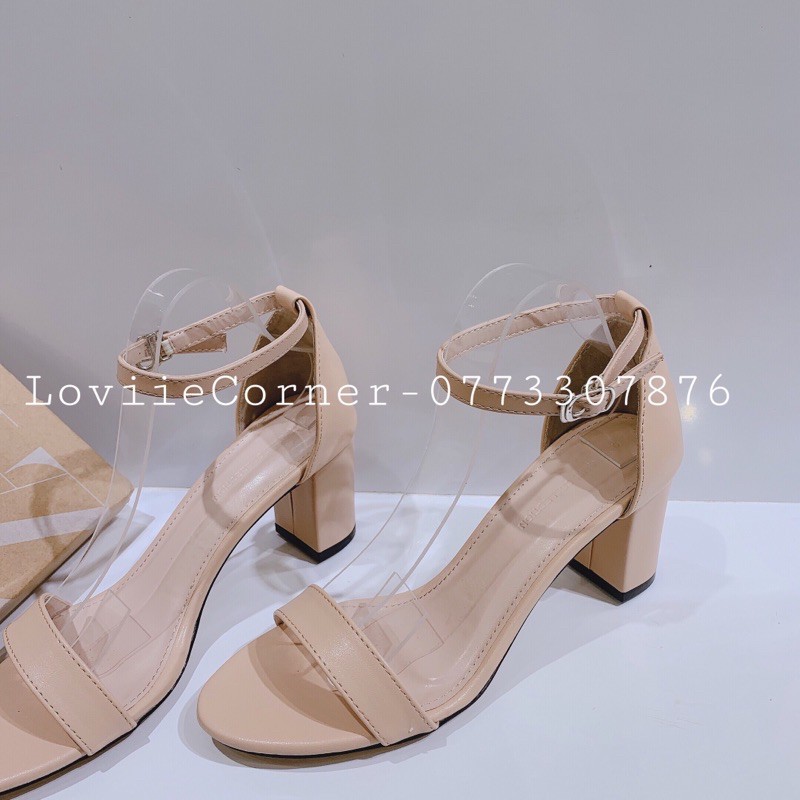 SANDAL CAO GÓT 5P LOVIIECORNER - GIÀY CAO GÓT QUAI MẢNH - SANDAL CAO GÓT ĐẾ VUÔNG 7CM CÔNG SỞ - SANDAL GÓT VUÔNG G210509