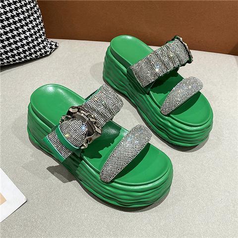 Dép Đế Xuồng Dày Lấp Lánh Phong Cách Mới