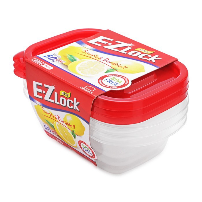 Lock & Lock Hộp Đựng Thực Phẩm Ez Lock - 270ml X 3 Cái Hle6204S