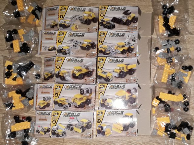Sét Lego_EnGiNeering lắp ráp Xe công trình xây dựng có nhiều chi tiết bằng nhựa ABS trọn bộ