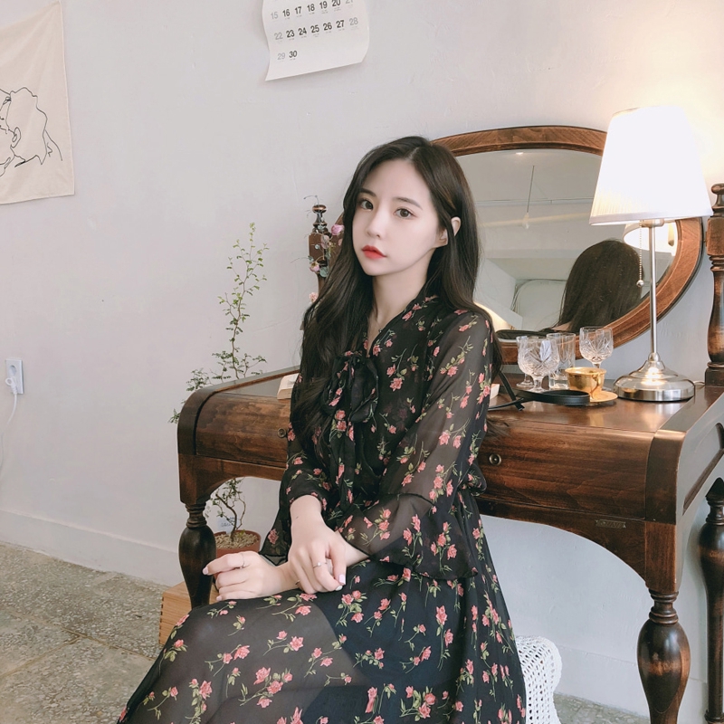 Đầm Voan Hoa Cổ Chữ V Xinh Xắn Dành Cho Nữ 27922