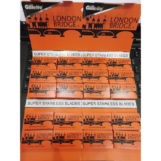 [Mẫu mới] Dao Lam Gillette London Bridge cam hộp 100 lưỡi.