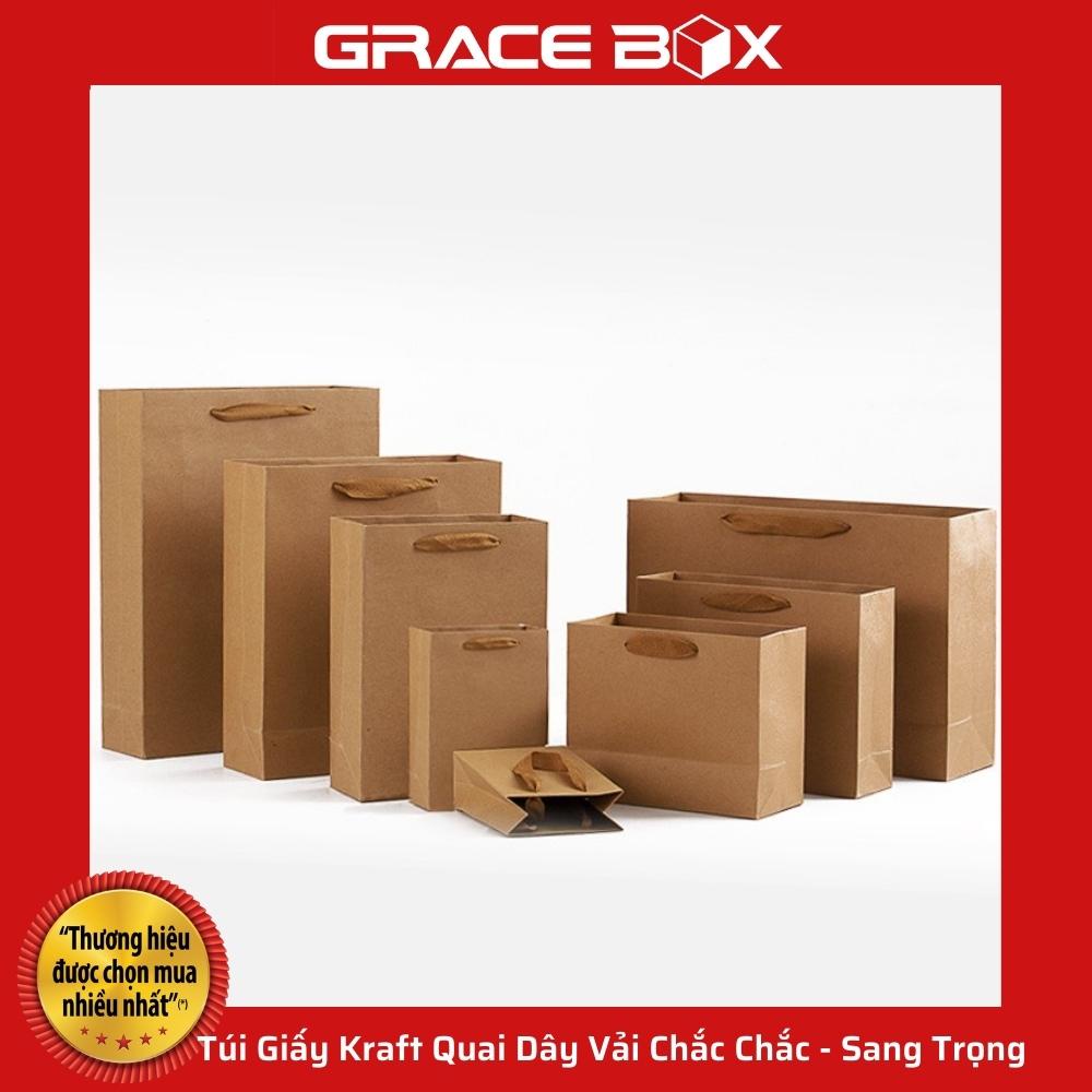 {Giá Sỉ} Túi Giấy Kraft Quai Dây Vải Chắc Chắc - Sang Trọng - Siêu Thị Bao Bì Grace Box