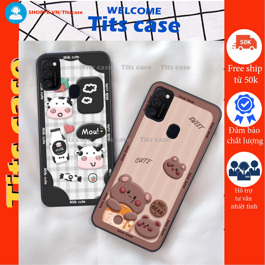 Ốp lưng Samsung Galaxy M21 / M31 in hình bò sữa, gấu be@r, cute cực  ĐỈNH -  cực CHẤT-  cực COOL